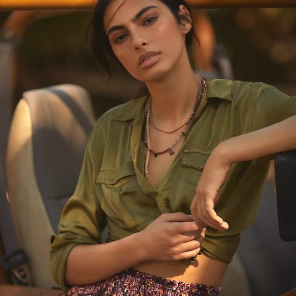 ✨sold✨ anthropologie • serefina 14k gold plated braided chain necklace - Picture 2 of 6